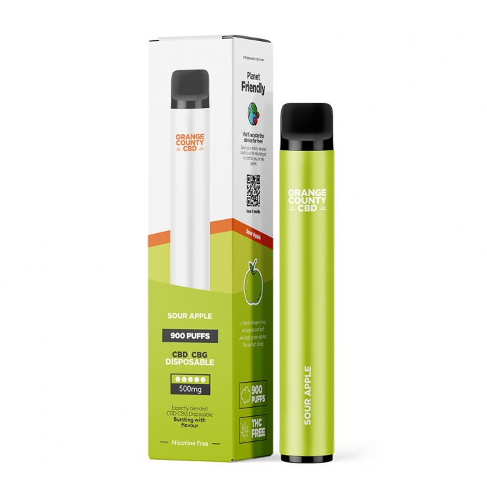 Orange County CBD Sour Apple Vape Pen 500mg CBD+CBG